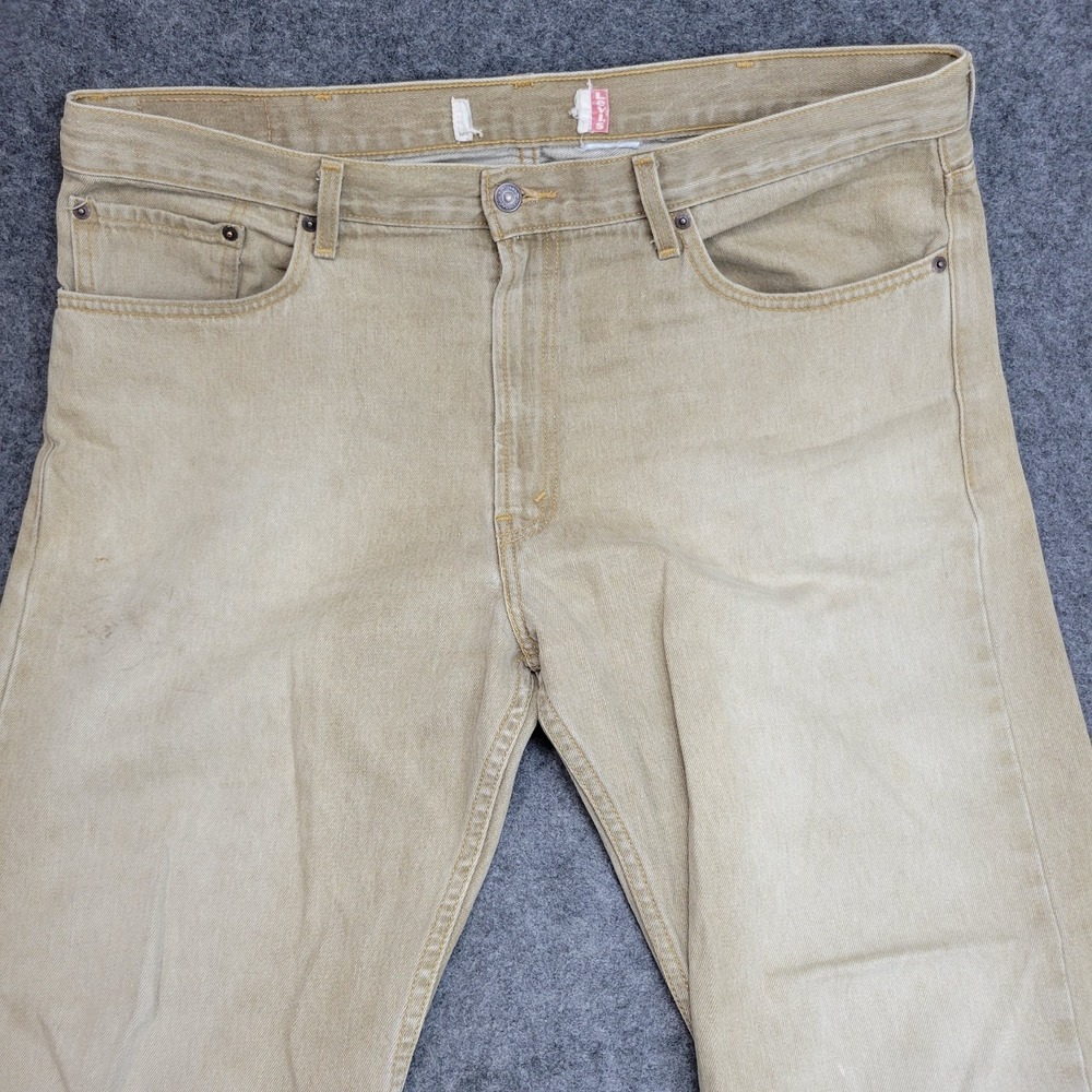 Levis 505 Jeans Mens 38X30 Tan Americana Y2K Workwear Blue Collar Everyday - Picture 5 of 12
